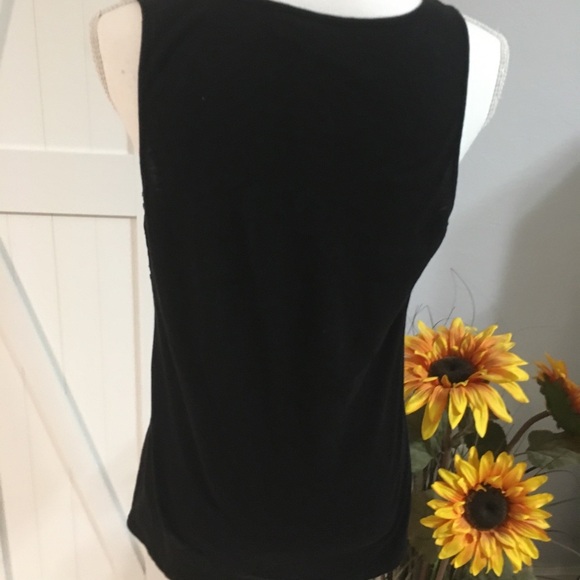 Elle Black pull- on, eyelet Overlay top - Picture 5 of 6